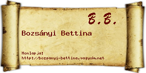 Bozsányi Bettina névjegykártya