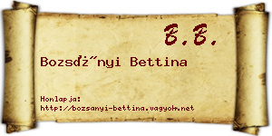 Bozsányi Bettina névjegykártya